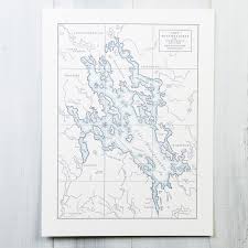 Lake Winnipesaukee Letterpress Map