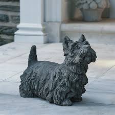 Scottish Terrier Cast Stone Statue 20 Ins W