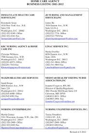 Home Care Agency Business Listing Pdf Free Download