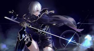 Collection by svetlin • last updated 15 hours ago. 5079752 Short Hair White Hair Grey Eyes Sword Wallpaper Cool Wallpapers For Me