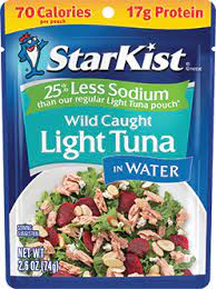 less sodium starkist tuna pouches