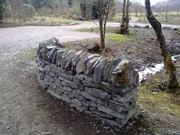 Free Standing Dry Stone Wall Made From