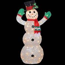 Snowman Decoration With Clear Lights