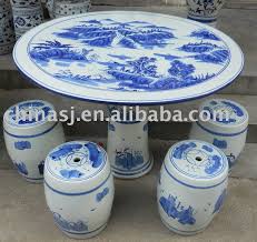 Chinese Porcelain Garden Table And