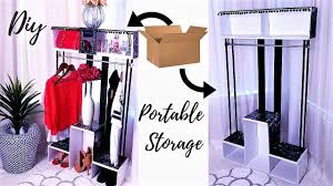 Whitmor portable wardrobe clothes closet storage. Diy Portable Closet For Small Spaces Inexpensive Storage Ideas 2019 Youtube