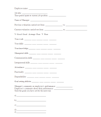 Sample Employee Performance Evaluation Form