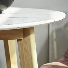 Round White Wood Top Small Dining Table