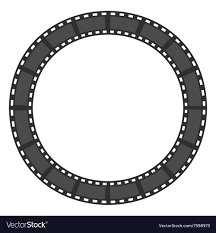 Film Strip Round Circle Frame Template Design