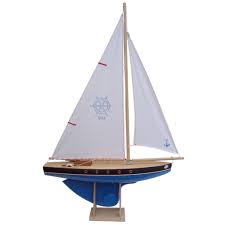 large toy boat 503 blue 50cm