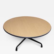 Round Oak Laminate Coffee Table By