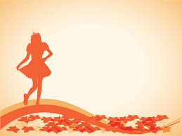 Autumn Dance Powerpoint Templates Beauty Fashion Orange