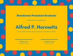 Preschool Diploma Certificate Templates By Canva