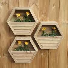 Hexagon Wooden Garden Decking Planters