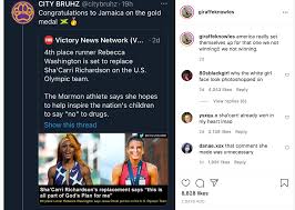 Furthermore, she became the junior american record holder in 100 and 200 meters. Fact Check A Mormon Athlete Named Rebecca Washington Will Not Replace Sha Carri Richardson On The U S Olympic Team Lead Stories