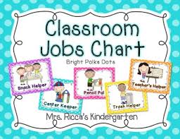 Classroom Jobs Chart Bright Polka Dots