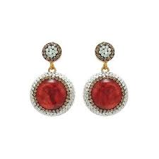 natural red colored c earrings