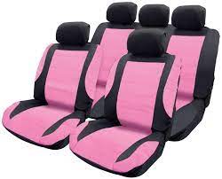 Pink Leather Look Car Seat Covers