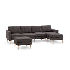 burrow mid century nomad king sectional