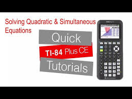 Simultaneous Equations Ti 84 Plus