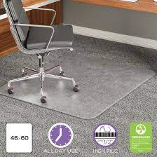 pile carpet chair mat with beveled edge