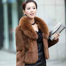 Ladies Plush Faux Fur Short Jacket Coat