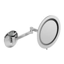 alfi brand abm9wled wall mount round 9 5x magnifying cosmetic mirror with light polished chrome