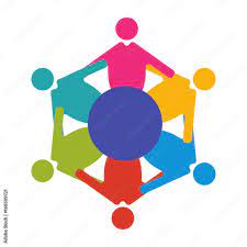 Reunion or Diversity group or community vector illustration. Round table  and diverse people teamwork cooperation symbol. Great as cultural and  racial diversity solidarity promotion. Stock Vector | Adobe Stock