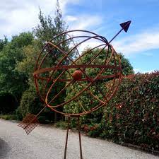 Garden Sculpture Metal Arrow Sphere