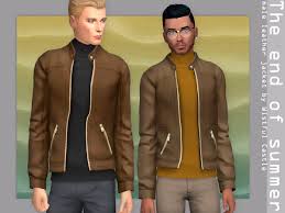 sims resource teos male leather jacket