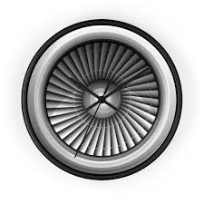 Airplane Turbine Engine Clock Premium