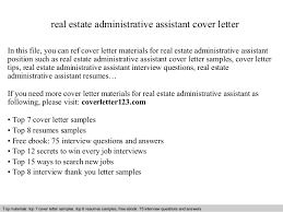 Real Estate Administrative Assistant Cover Letter