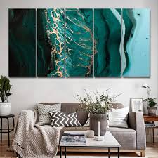 Buy Abstract Art Marble Dark Green And