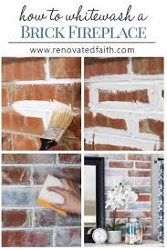 How To Whitewash A Brick Fireplace