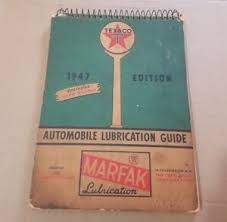 Details About 1947 Edition Texaco Chek Chart Marfak Automotive Motorcycle Lubrication Guide