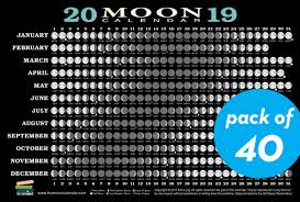 Buy Moon 2019 Calendar Card Lunar Phases Eclipses And