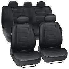 Black Leatherette Car Seat Covers Front