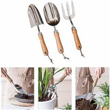 garden tools with wooden handle