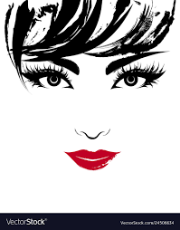 logo face makeup on white vector image