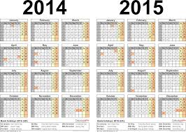 Two Year Calendars For 2014 2015 Uk For Excel
