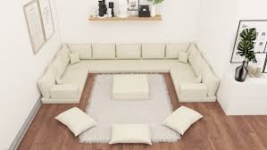 U Shaped Linen Sofa Sectional Sofa