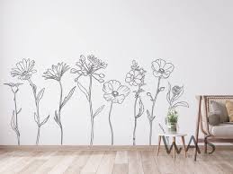 Flower Silhouette Wall Decals Large