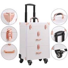 cosmetic case trolley makeup train case