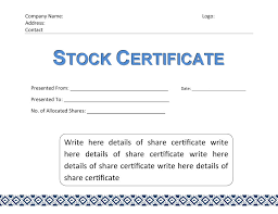 Company Share Certificate Format 12 Guatemalago