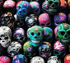 dia de los muertos painted skulls in