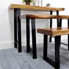 h shape metal black table legs
