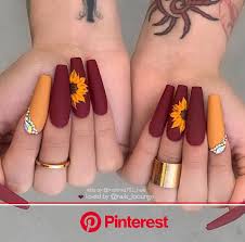 18 cute summer nails designs to copy right now. Pin By Liv Smolchek On Nail Designs In 2020 Fall Acrylic Nails Sunflower Nails Sunflower Nail Art Clara Beauty My