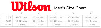 Wilson Mens Size Chart Wilson