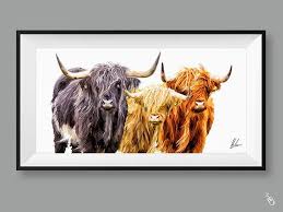 Highland Cow Print Highland Cow Art