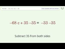 74c 6c 35 33 Solve Linear Equation