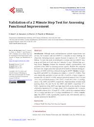 Pdf Validation Of A 2 Minute Step Test For Assessing